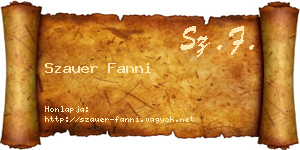 Szauer Fanni névjegykártya