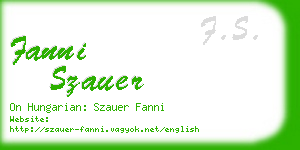 fanni szauer business card